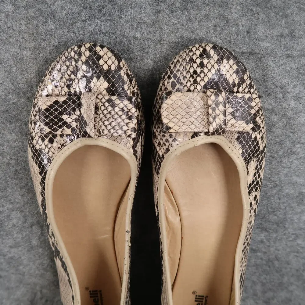 Capelli Shoes Womens 10 Ballet Flats Fashion Slip On Faux Snakeskin Casual